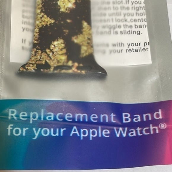 PoshTech Apple Watch Silicone Sports Band Gold winter  wonderland snowflake NEW - Picture 5 of 5